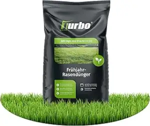 Turbogrün Rasendünger Frühjahr 20kg, gesunder Rasen verdrängt Moos, Ideal für Fr