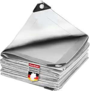 etm Abdeckplane 240g/m² wasserdicht 3x5m Weiß Allzweckplane für Schutz vor Witte