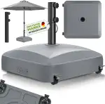 tillvex® Sonnenschirmständer PAVERA mit Rollen & Bremsen | Schirmständer befüllbar 37 Liter / 56 kg | Schirmgewicht Sonnenschirm & Marktschirm Ø 1,8-3,7m | Rollbar, wetterfest & UV-beständig