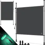 KESSER® Klemmmarkise 150x310 cm, Garten Balkon Sichtschutz wetterfest, Wind- & Sonnenschutz, Senkrechtmarkise mit Handkurbel ohne Bohren, Ausziehbar, wasserdicht & UV-beständig, Anthrazit