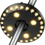 HELESIN Sonnenschirm 28 LED Beleuchtung, 3 Modi, Batteriegetrieben, Hell Licht für Garten, Balkon, Terrasse, Strand, Party, Camping, Deko Warmweiß
