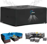 SIRUITON Abdeckung für Gartenmöbel Rechteckige SitzgarniturenWasserdicht Sitzgruppe Abdeckhaube S...