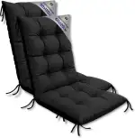 Amazinggirl Gartenstuhl Hochlehner Auflagen Set: 2X 50x120 cm - Sitzauflagen Gartenmöbel Gartenstuhlauflagen Polster Auflage für Gartenstühle Sitzpolster Outdoor Stuhlauflagen Sitzkissen Graphit