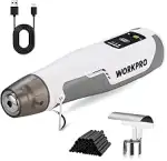 WORKPRO 8V Mini Heißluftpistole mit 4000mAh Akku, 300℃/450℃ Heiztemperatur 30s Schnellaufheizen, ...