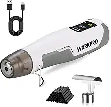 WORKPRO 8V Mini Heißluftpistole mit 4000mAh Akku, 300℃/450℃ Heiztemperatur 30s S