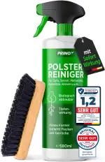 PRINOX Profi Polsterreiniger 500ml für Sofa, Auto, Sessel & Couch inkl. Bürste - Textilreiniger Konzentrat & Autositz Reiniger für alle Polstermöbel - Fleckenentferner Sofa aus Deutschland