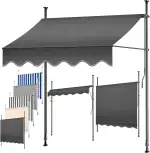 KESSER® Klemmmarkise mit Handkurbel Balkon | Balkonmarkise ohne Bohren | Markise UV-beständig höhenverstellbar & wasserabweisend | Sonnenschutz für Balkon Terrasse & Garten, Terrassenüberdachung 150cm