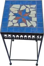 PrimoLiving Metall Blumenhocker/Beistelltisch Mosaik eckig schwarz Gr. M (P-911)