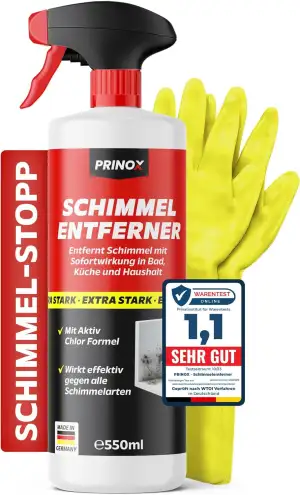 Profi Schimmelentferner Set inkl. 2 Schutzhandschuhe - Schimmelspray mit Hafteff