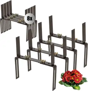 com-four® 8X Blumenkastenhalter für Balkon-Brüstungen und Geländer - Flexible Be