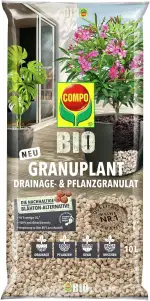 COMPO BIO GRANUPLANT Drainage- und Pflanzgranulat – 100% natürlicher Bimsstein – nachhaltige Alternative zu Blähton – 10 Liter