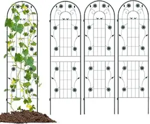 GOPLUS 2/4-teiliges Rankgitter aus Metall, Rankhilfe 180/220cm hoch, Sichtschutz