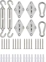 Sonnensegel Befestigungsset Edelstahl – Komplettset zur Sonnensegel Montage, rostfrei & wetterfest, stabile Befestigung für Sonnenschutz und Schattenschutz, Garten, Terrasse & Balkon