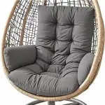Hängesessel Kissen, Garten Polster, Auflage für Hängeschaukel, Hängekorb Sitzkissen, Waschbar Schaukelstuhl Sitzkissen Hängestuhl Sitzauflage(Dunkelgrau)