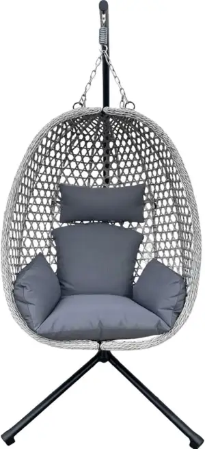 Hängesessel mit Gestell für Outdoor & Indoor – Ganzjähriger Loungesessel mit Som