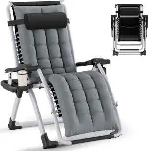 Huracan Liegestuhl klappbar bis 200kg, Sonnenliege Gartenliege wetterfest Balkon, Garten & Terras...