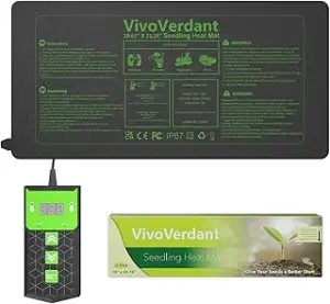 27W Heizmatte für Pflanzen mit Thermostat & 0-24H Timer, Upgrade Heizdraht für S