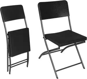 eSituro 2er Klappstuhl Faltbar Klappstühle bis 150 kg Belastbar Gartenstuhl Klap
