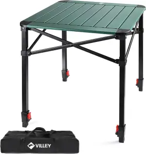 VILLEY Aluminium Klapptisch mit Tragetasche, klappbarer Campingtisch aus Alu, Faltbarer Balkontis...