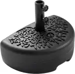 COSTWAY Sonnenschirmständer halbrund, 17 Liter / 25 kg befüllbar mit Wasser oder Sand, Schirmständer für Schirmstangen von 38/48 mm, Sonnenschirmfuß, Marktschirmständer, Sonnenschirm Ständer