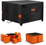 Kovshuiwe Gartenmöbel-Abdeckungen, 90 x90 x 90 cm, wasserdicht, Terrassentischabdeckungen, 420D, strapazierfähiges Oxford-Gewebe, Rattan-Möbelabdeckung, winddicht, UV-Schutz, für Terrasse, Outdoor