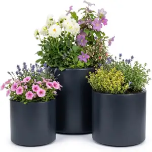 Prosperplast Blumentopf - Übertopf mit Einsatz HEOS | aus robustem Kunststoff | 