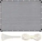 Balkon Sichtschutz 180x100cm Balkonbespannung Balkonsichtschutz Balkonabdeckung Sonnenschutz HDPE Gewebe UV-Schutz für Terrasse und Zaun mit Kabelbinder und Kordel grau