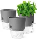 Blumentopf für 3 Stück - Kräutertopf Selbstbewässernd für Küche Kräuter - 18.2x15.3x11cm Blumentö...