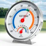 GLVSAE Analoges Thermo-Hygrometer Edelstahl – 2-in-1 Thermometer & Luftfeuchtigkeitsmesser mit Ko...