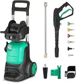 Amazon Basics Hochdruckreiniger mit Kabel, 2200 W, max. 145 bar, max Durchflussmenge: 500 l/h, grün