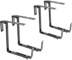 com-four® 4x Blumenkastenhalter für Balkon-Brüstungen und Geländer - flexible Befestigung aus Metall für Pflanzkästen - 2-fach verstellbar - ohne Bohren (04 Stück - anthrazit)