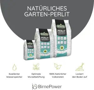 Biovita Perlit 10L Gartenperlit – Natürlicher Bodenverbesserer & Wasserspeicher für Pflanzen, Körnung 2-6mm, Substrat zur Belüftung & Drainage in Töpfen, Hochbeet & Gewächshaus