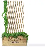 Floordirekt Rankgitter 150cm hoch aus Holz Bambus Spalier für Garten, Balkon & Terrasse | Individuell ausziehbar | Witterungsbeständig & langlebig | Gitterspalier (150 x 180 cm)