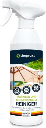 Markisenreiniger - Nachhaltiger Reiniger für Markisen & Sonnenschirme - Entfernt Schmutz, Staub & Rückstände - Schonend zu Outdoor-Stoffen - Konzentrat für textile Flächen - 600ml