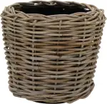 Klocke Dekorationsbedarf Rattan Pflanzkorb mit Einsatz - Handgeflochtener Pflanzkübel für Innen & Außen - Robuste Pflanzschale für Terrasse, Garten & Wohnbereich - Naturlook (⌀ 34 cm - H: 30 cm)