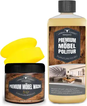 SPARSET Möbelwachs + Möbelpolitur + Schwamm | Möbelpflege für Möbel, Holzoberflä