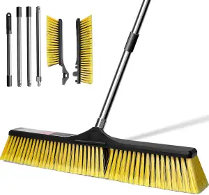 MASTERTOP Straßenbesen Draußen, 63 cm Breiter Besen mit Stiel Draußen,Tragbarer 
