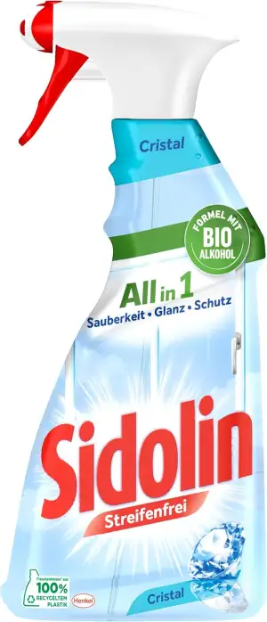 Sidolin Streifenfrei All in 1 Cristal (500 ml), Glasreiniger verleiht Sauberkeit