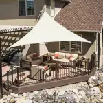 LOVE STORY Sonnensegel Klein Dreieckig 2x2x2m Wasserdicht Segeltuch Sonnenschutz Windschutz PES mit 95% UV-Schutz für Balkon, Garten, Terrasse (Cremeweiß)