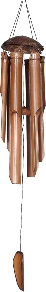 90cm Großes Windspiel Klangspiel Feng Shui Garten Wetterfest Bambus Kokosnuss