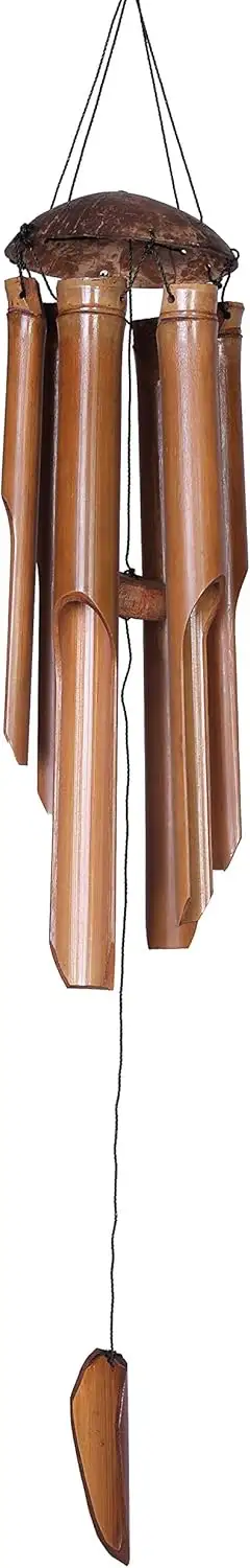 90cm Großes Windspiel Klangspiel Feng Shui Garten Wetterfest Bambus Kokosnuss
