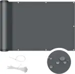 COOL AREA Balkon Sichtschutz 90x400cm Wetterfest Balkonverkleidung Balkonabdeckung sichtschutz Blickdichte Windschutz und UV-Schutz Schutz mit Kabelbinder,Anthrazit