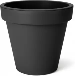 Spetebo Kunststoff Pflanzkübel XXL groß - 58 cm/anthrazit - Blumenkübel rund für
