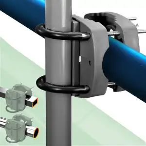 Menz Sonnenschirmhalter Balkongeländer in Grau - flexibel montierbare Schirmhalt