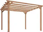 Outsunny Pergola aus Massivholz für den Garten, 3 x 3 m – robuste Konstruktion mit 90-mm-Pfosten ...