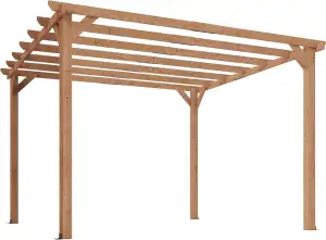 Outsunny Pergola aus Massivholz für den Garten, 3 x 3 m – robuste Konstruktion m