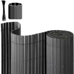PVC Sichtschutzmatte, 80 x 300cm Sichtschutzzaun mit Abschlussleiste, Windschutz Balkon Sichtschutz für Zaun Garten Terrasse, Anthrazit