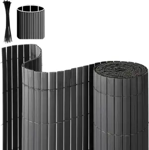 PVC Sichtschutzmatte, 80 x 300cm Sichtschutzzaun mit Abschlussleiste, Windschutz