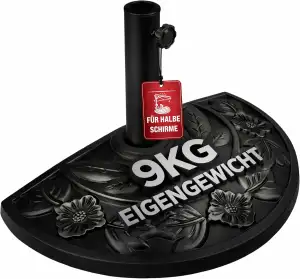 Deuba® Sonnenschirmständer halbrund Balkon Terrasse 9 kg Blumen Design schwarz G