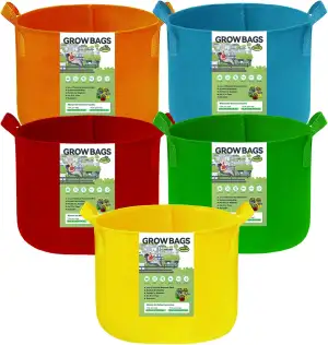 Bunt Pflanzsack 40L 10-Gallonen, 5 Stück Pflanzsäcke - Pflanzbeutel aus Vliessto